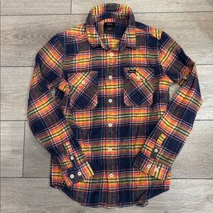 New! RVCA Boys Fit Multicolor Plaid Shirt